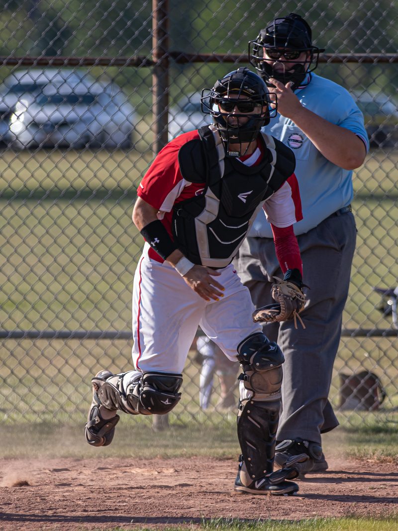 Kevin Rudnicki playing baseball