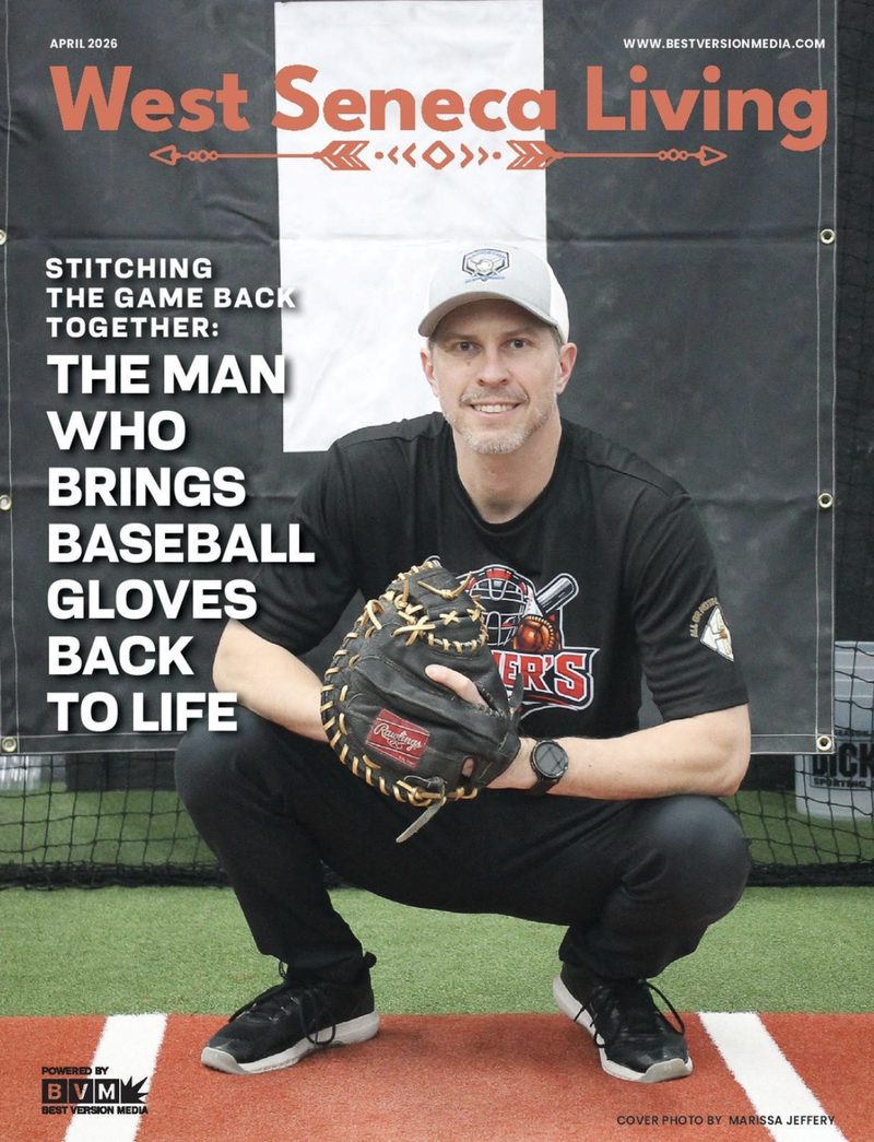 West Seneca Living Magazine Cover featuring Backstop Glove Works